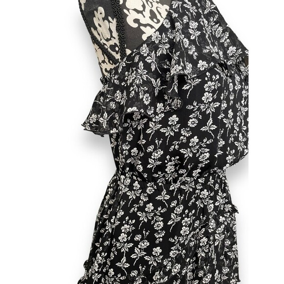 NWT EXPRESS Floral print halter tiered ruffle high low dress sz S - Picture 7 of 10